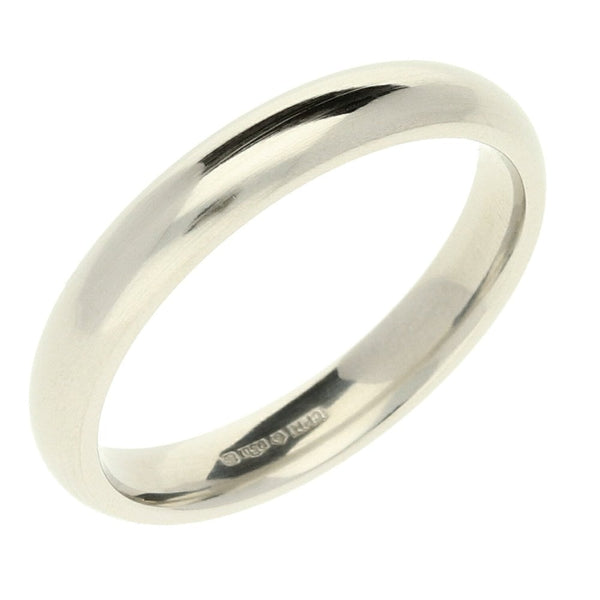 Ladies Platinum Court Wedding Ring - 3mm - Size M