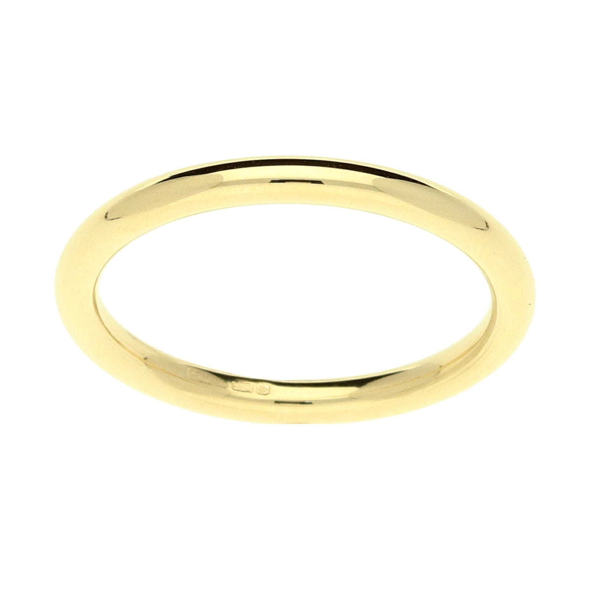 Ladies 9ct Yellow Gold 2mm Halo Wedding Ring - 2.0g