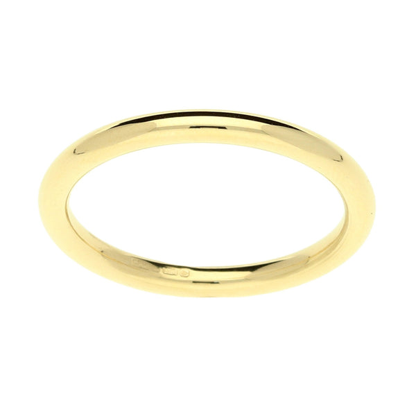 Ladies 9ct Yellow Gold 2mm Halo Wedding Ring - 2.0g