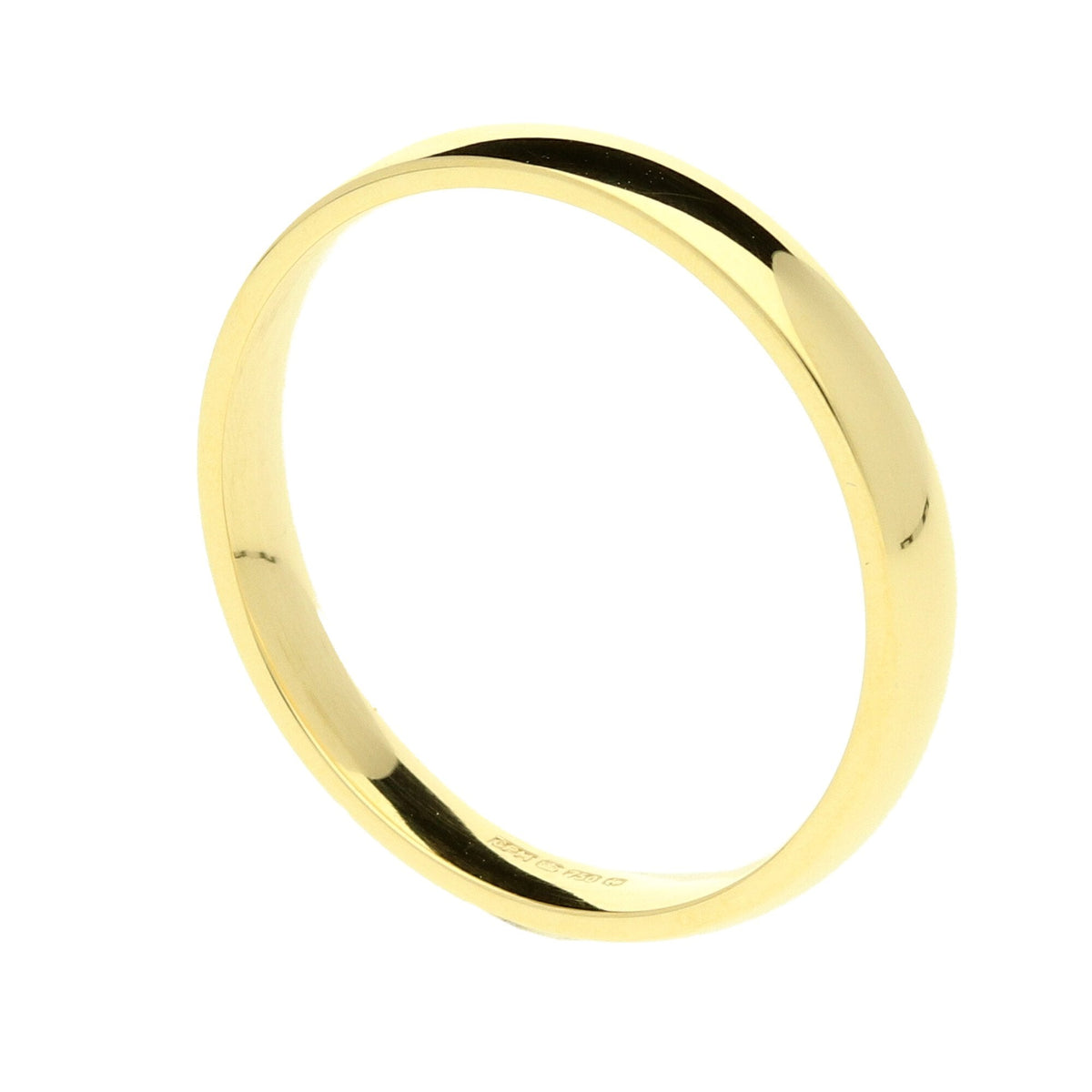 18ct Yellow Gold 3mm Court Wedding Ring - 3.50g