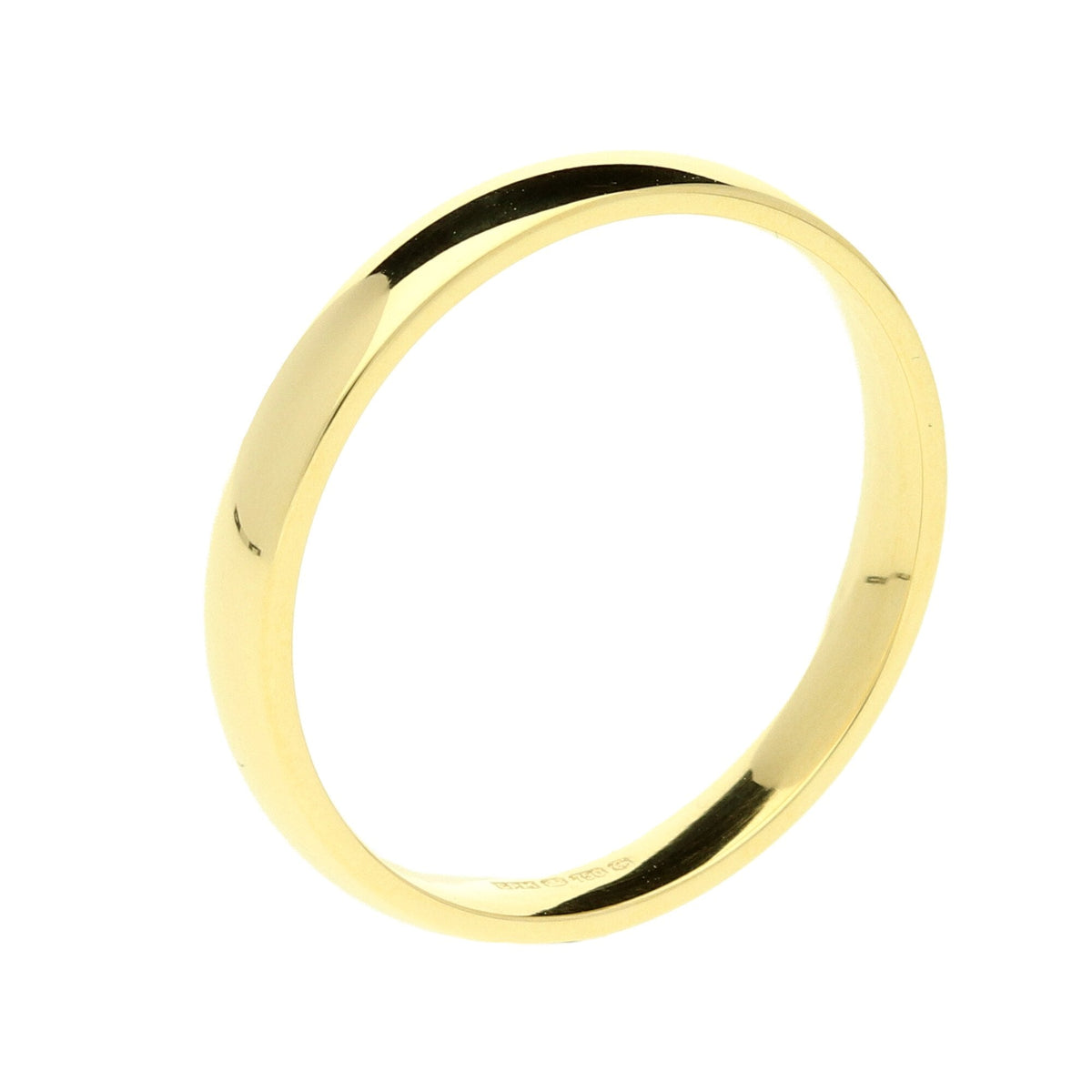 18ct Yellow Gold 3mm Court Wedding Ring - 3.50g