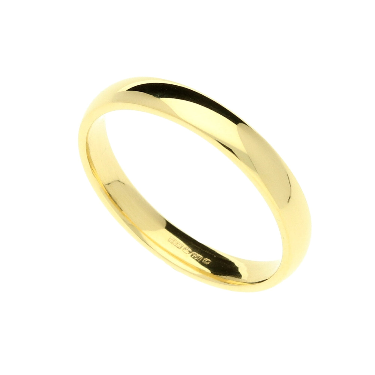 18ct Yellow Gold 3mm Court Wedding Ring - 3.50g