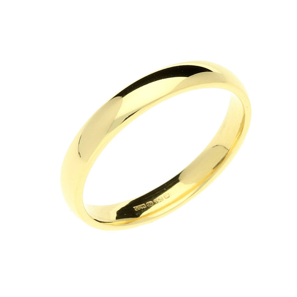 18ct Yellow Gold 3mm Court Wedding Ring - 3.50g