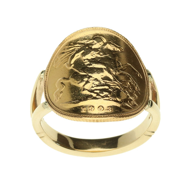 1903 Bent-Over Half Sovereign Ring - 6.3g