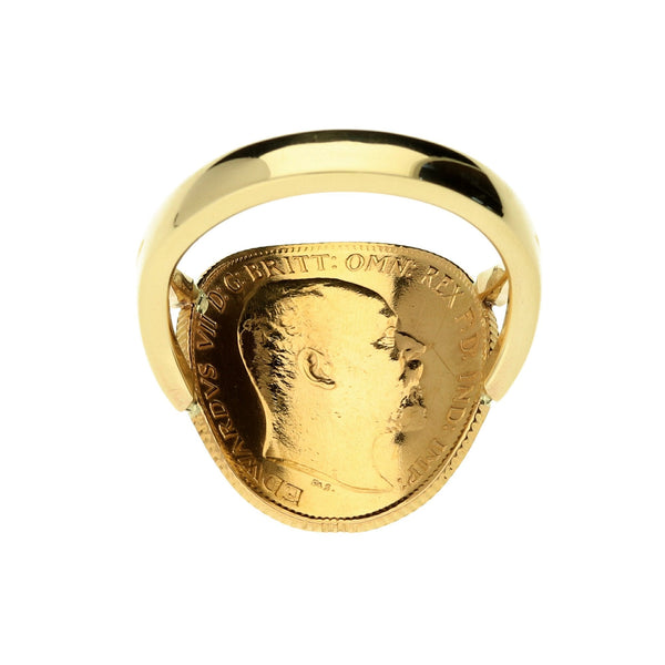 1909 Bent-Over Half Sovereign Ring - 6.7g