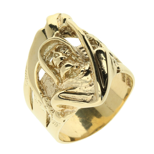 9ct Yellow Gold Grim Reaper Ring - 19.5g