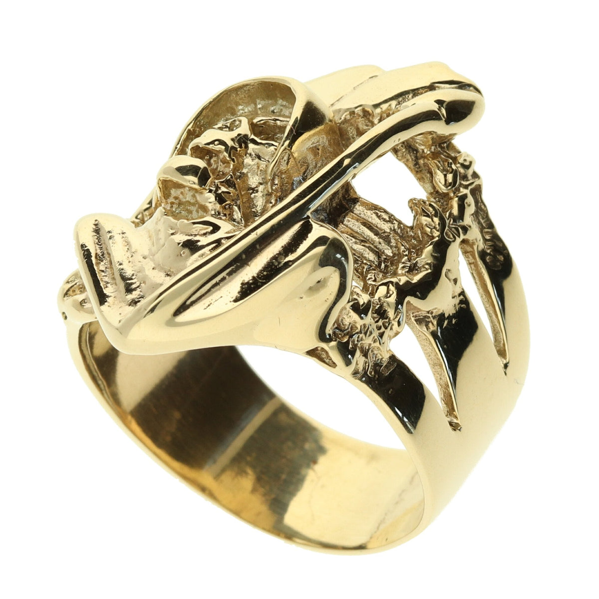 9ct Yellow Gold Grim Reaper Ring - 19.5g