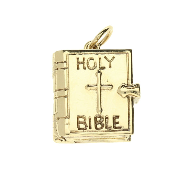 9ct Yellow Gold Bible Charm - 3.9g
