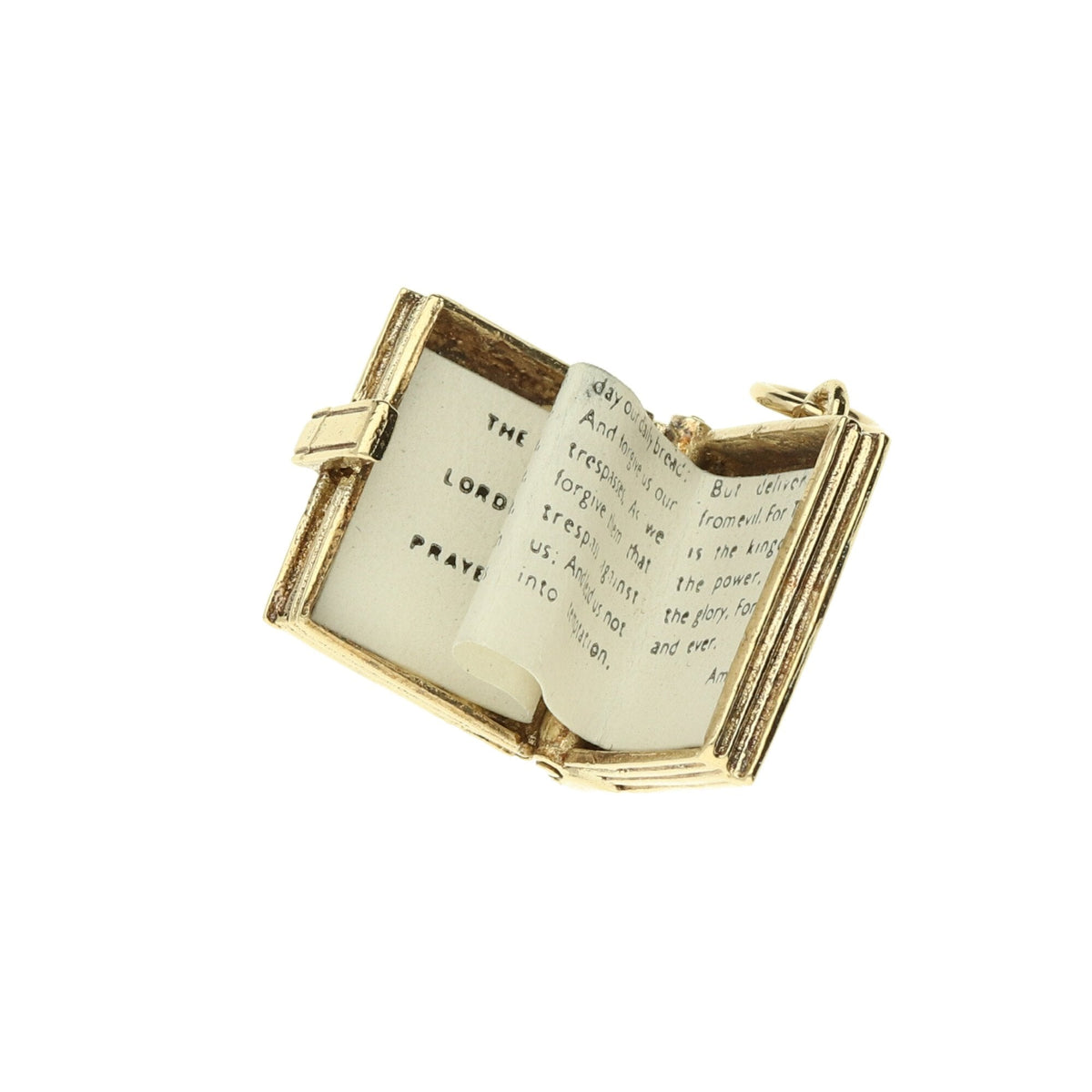 9ct Yellow Gold Bible Charm - 3.9g
