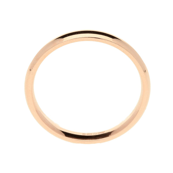 9ct Rose Gold 3mm Court Wedding Ring - 2.80g