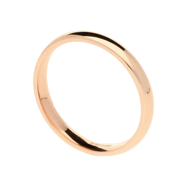 9ct Rose Gold 3mm Court Wedding Ring - 2.80g