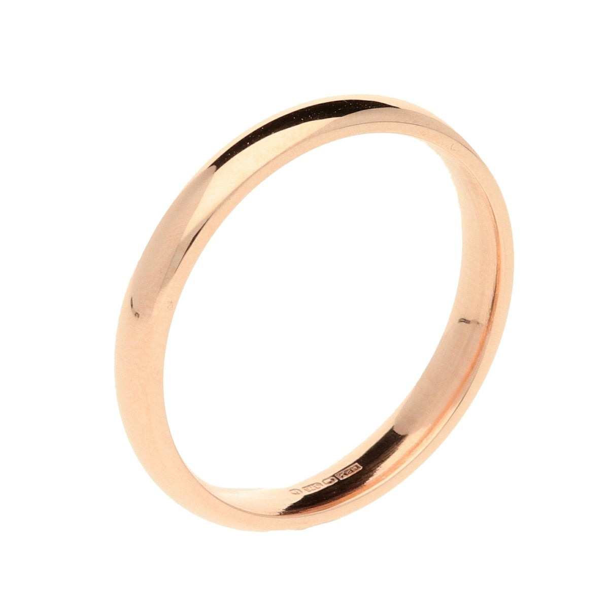 9ct Rose Gold 3mm Court Wedding Ring - 2.80g