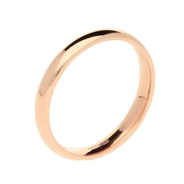 9ct Rose Gold 3mm Court Wedding Ring - 2.80g