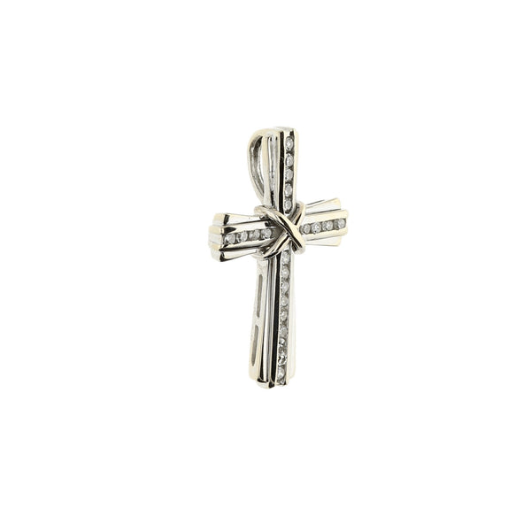 9ct White Gold Diamond Cross - 0.15ct