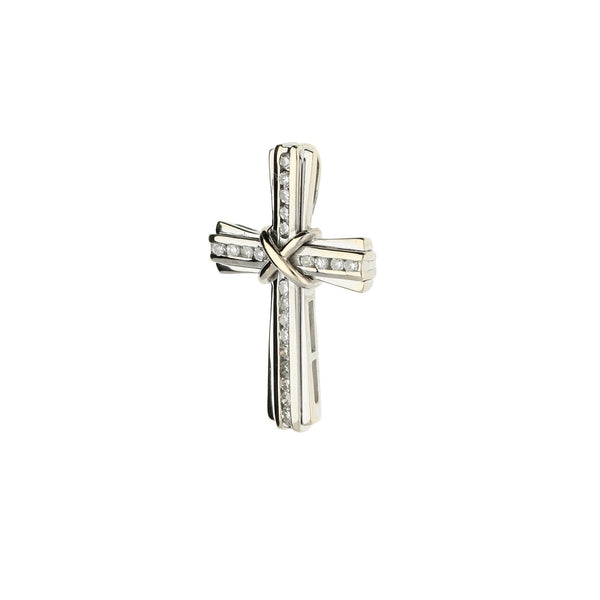 9ct White Gold Diamond Cross - 0.15ct