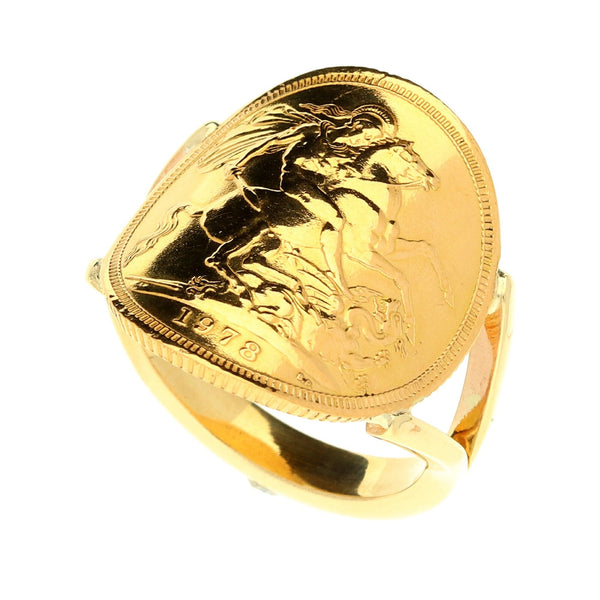 1978 Bent-Over Full Sovereign Ring - 11.3g