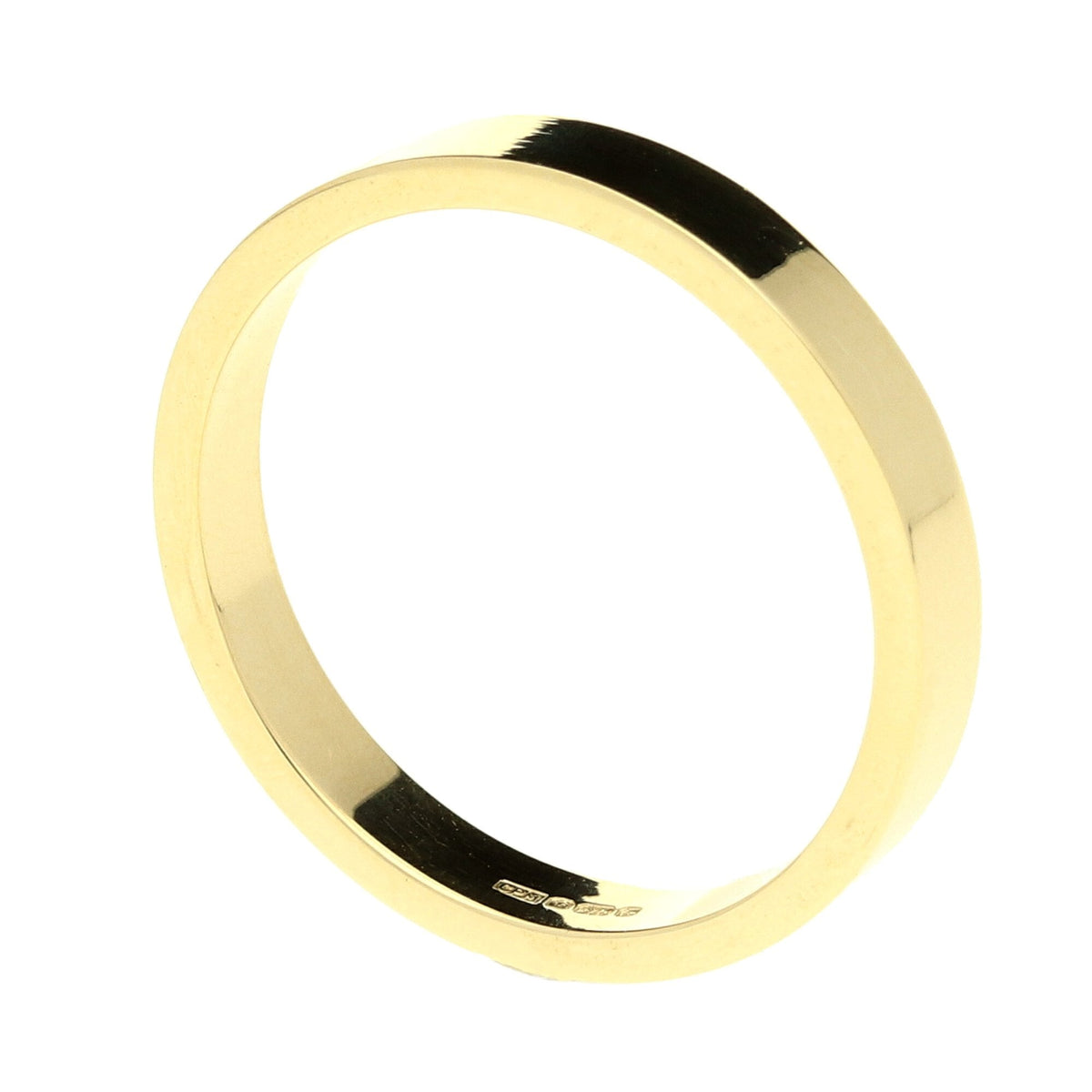 9ct Yellow Gold 3mm Flat Wedding Band - 2.9g