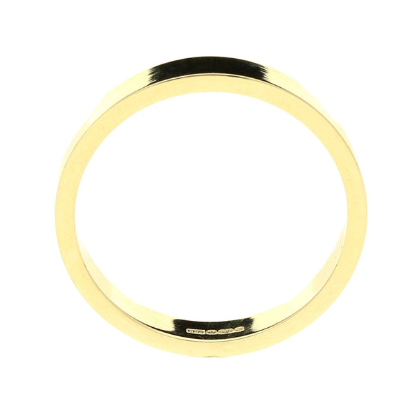 9ct Yellow Gold 3mm Flat Wedding Band - 2.9g