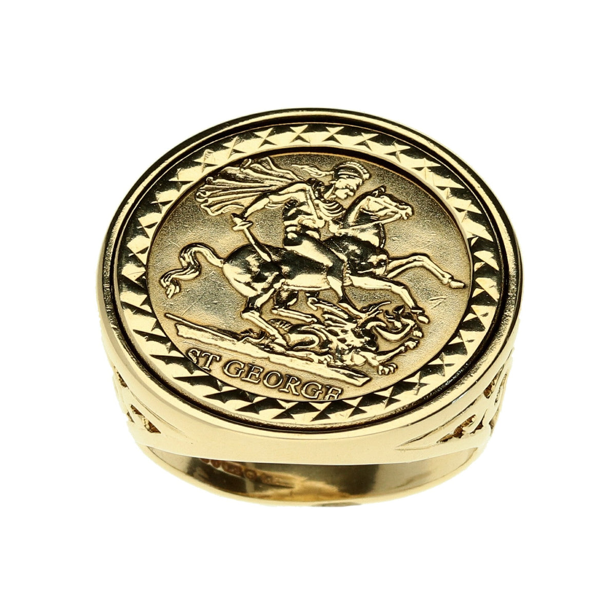 9ct Yellow Gold St George Ring - 7.0g