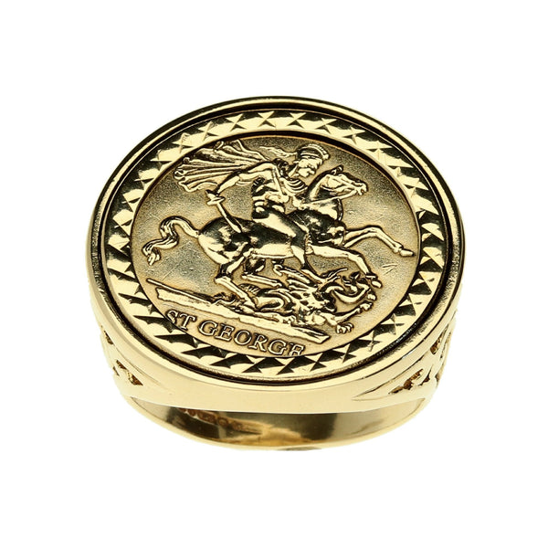 9ct Yellow Gold St George Ring - 7.0g