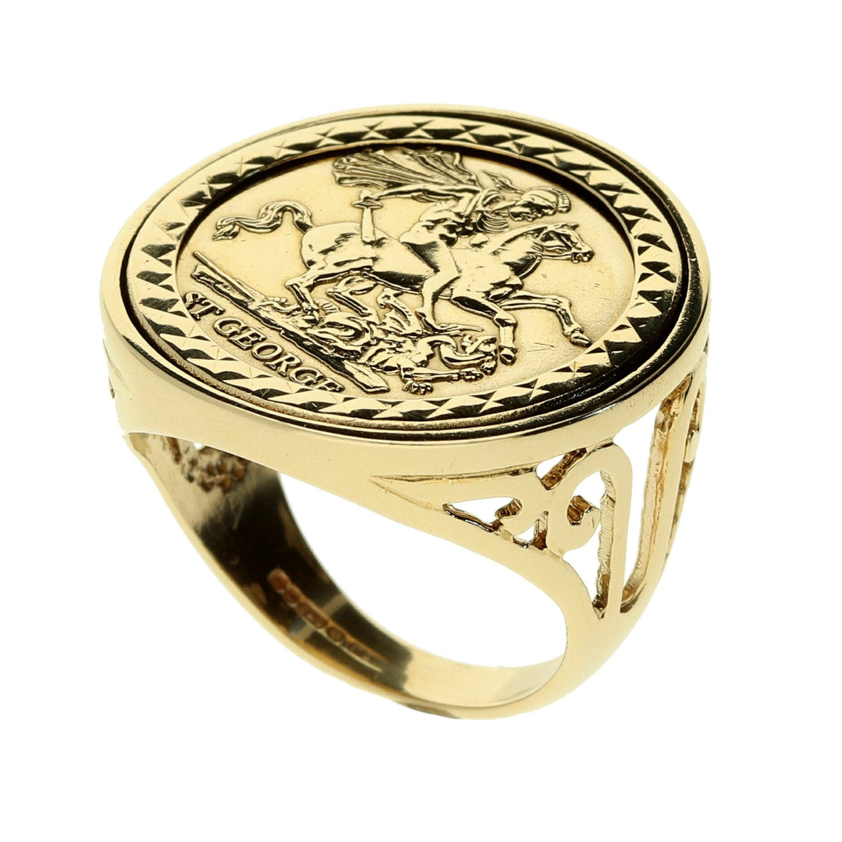 9ct Yellow Gold St George Ring - 7.0g