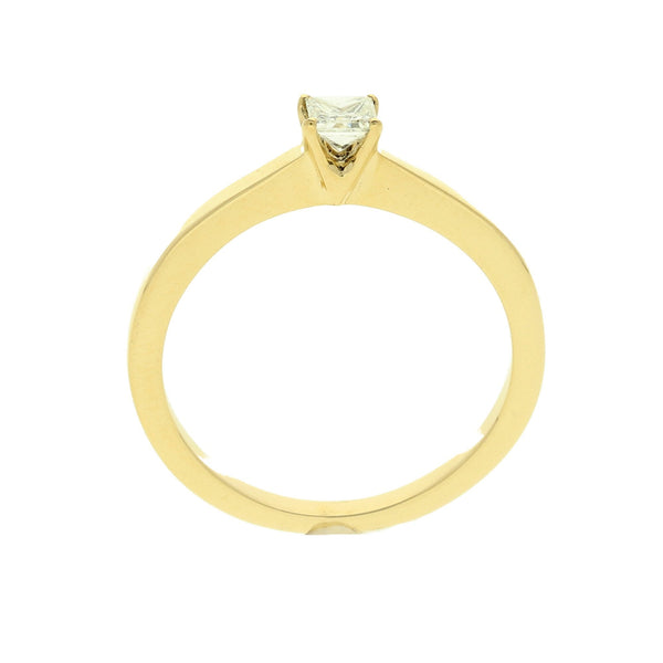 18ct Yellow Gold Princess Cut Diamond Ring - 0.15ct