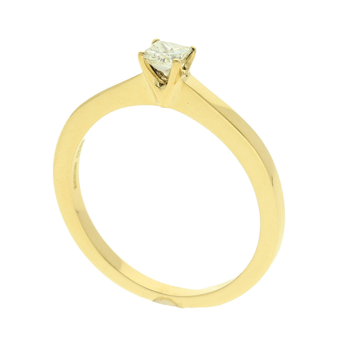 18ct Yellow Gold Princess Cut Diamond Ring - 0.15ct