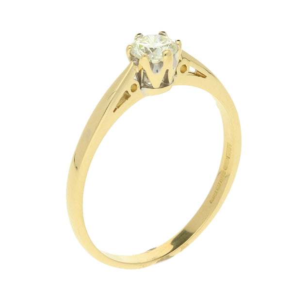 18ct Yellow Gold Engagement Ring - 0.33ct