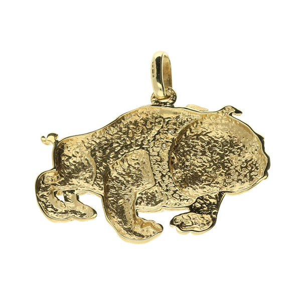 9ct Bull Dog Pendant- Diamond Collar