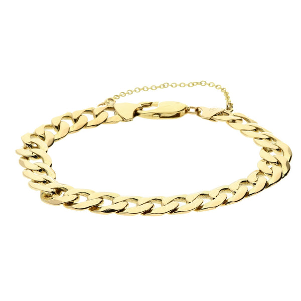 9ct Yellow Gold Gents Curb Bracelet - 8.5" - 30.8g