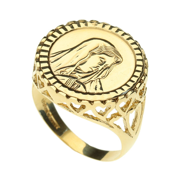 9ct Yellow Gold Maddona Ring - 4.1g