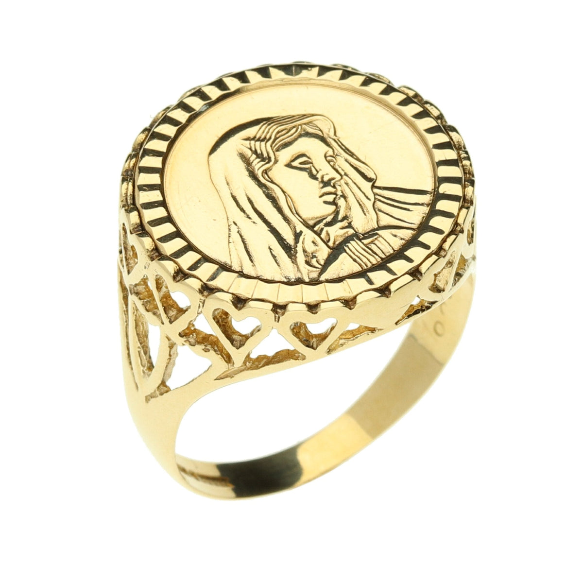 9ct Yellow Gold Maddona Ring - 4.1g
