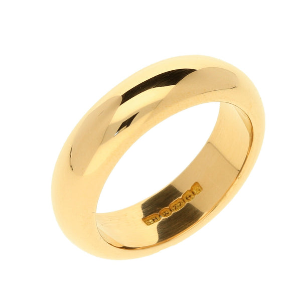 22ct Heavy Yellow Gold Wedding Ring - 14.8g- Size O