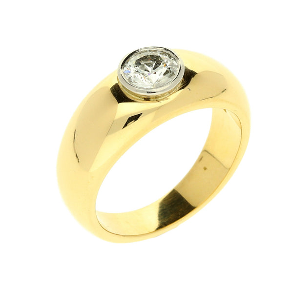 18ct Yellow Gold Gents Diamond Ring - 0.60ct