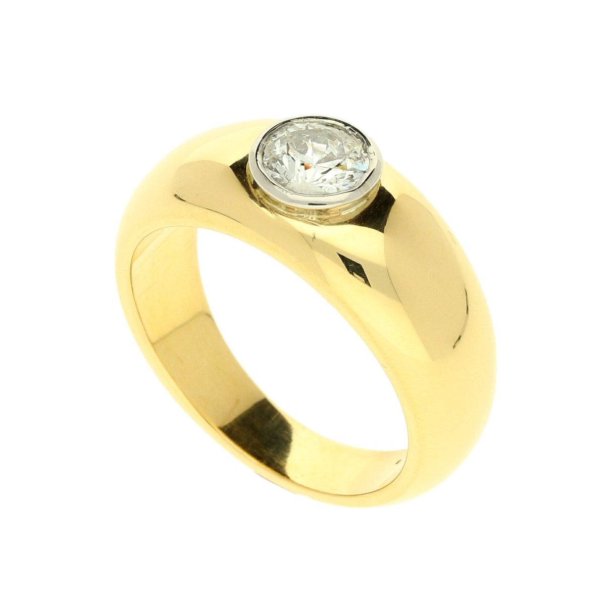 18ct Yellow Gold Gents Diamond Ring - 0.60ct
