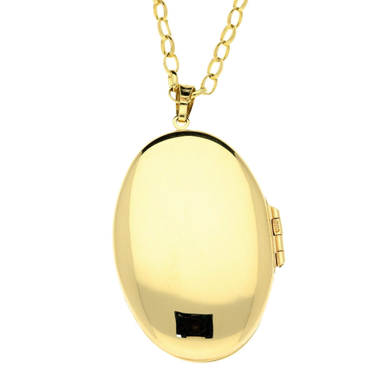 9ct Yellow Gold Locket & Belcher Chain - 12.1g
