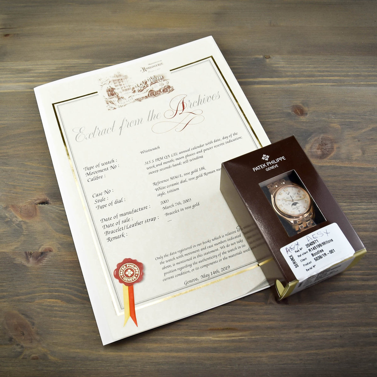 Annual Calendar 5036/1R-001 - Rose Gold Watch - 2003