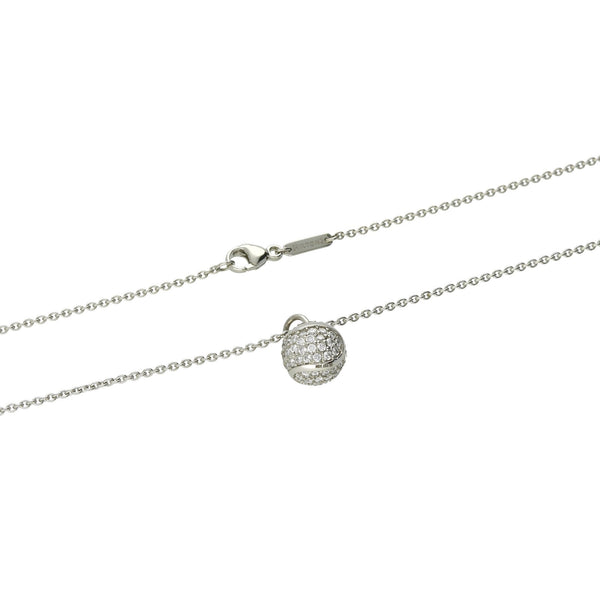 Bespoke Platinum Tennis Ball Pendant - Full Diamond - 0.96ct