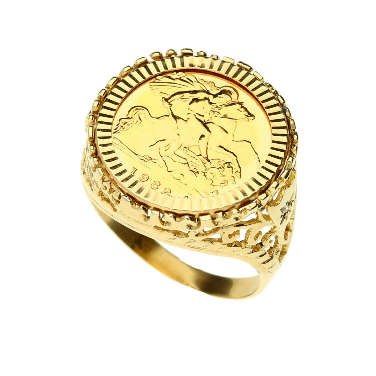 1982 Queen Elizabeth Half Sovereign Ring - 9.5g - Size W