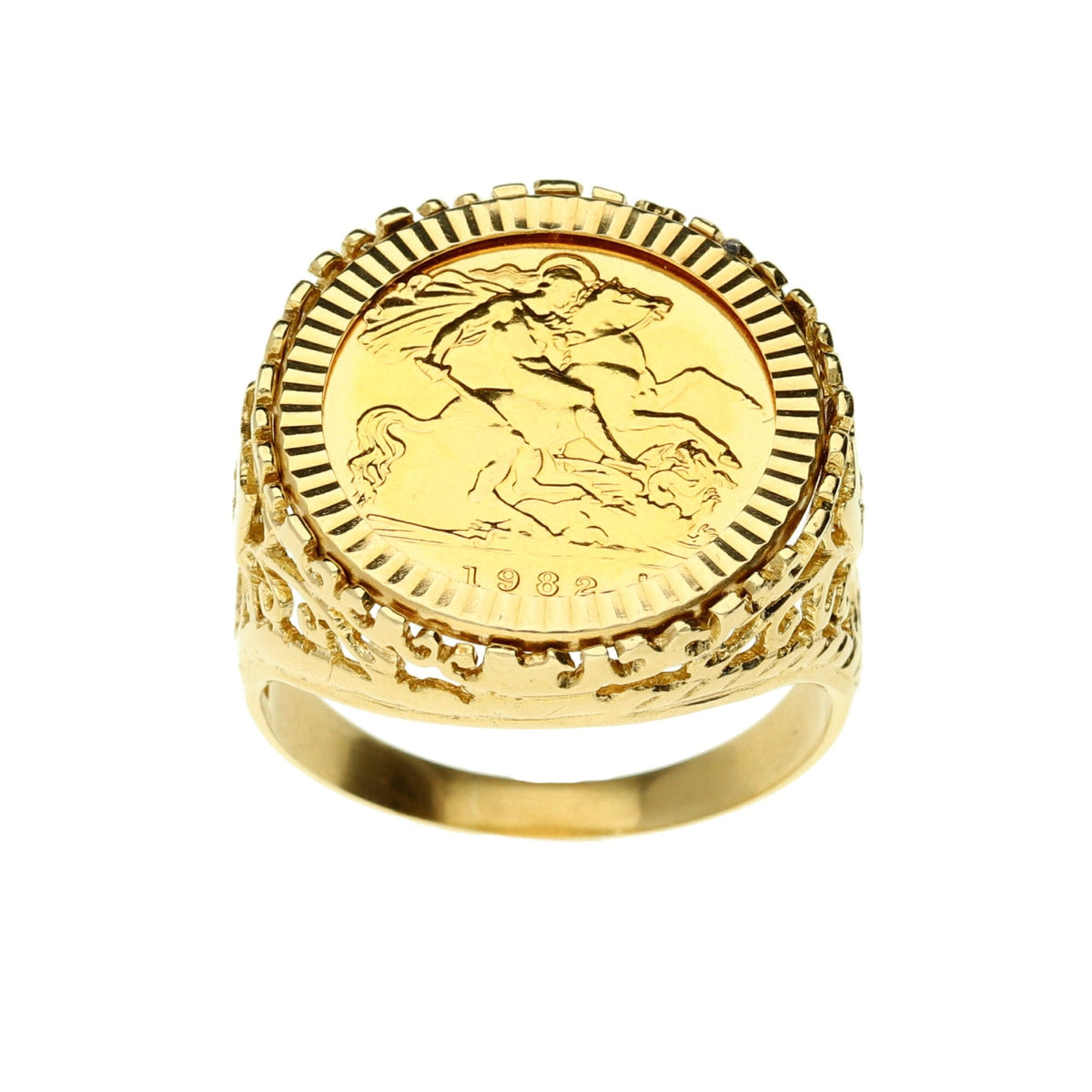 1982 Queen Elizabeth Half Sovereign Ring - 9.5g - Size W