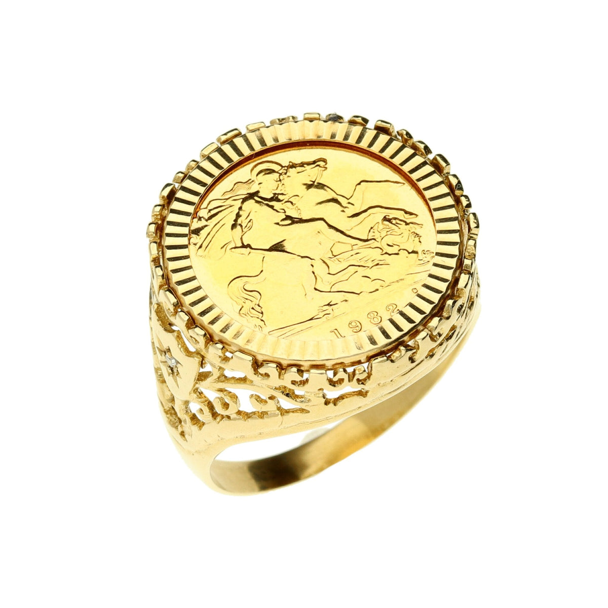 1982 Queen Elizabeth Half Sovereign Ring - 9.5g - Size W