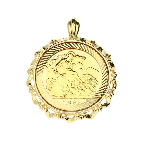 1982 Queen Elizabeth Half Sovereign Pendant - 7.0g