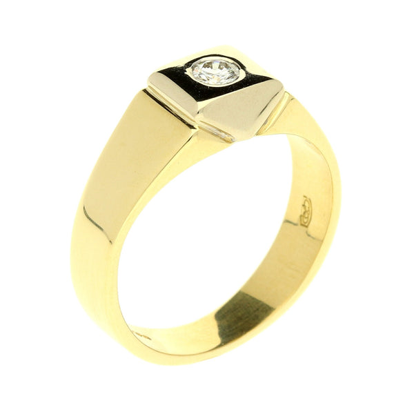 18ct Yellow Gold Pyramid Diamond Ring - 0.15ct