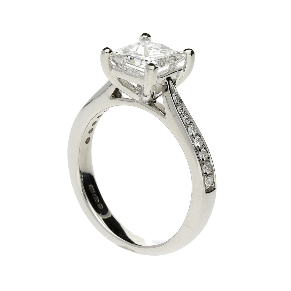 Platinum Princess Cut Diamond Engagement Ring - 1.54ct
