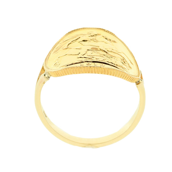 1912 Bent Over Full Sovereign Ring - 9.8g