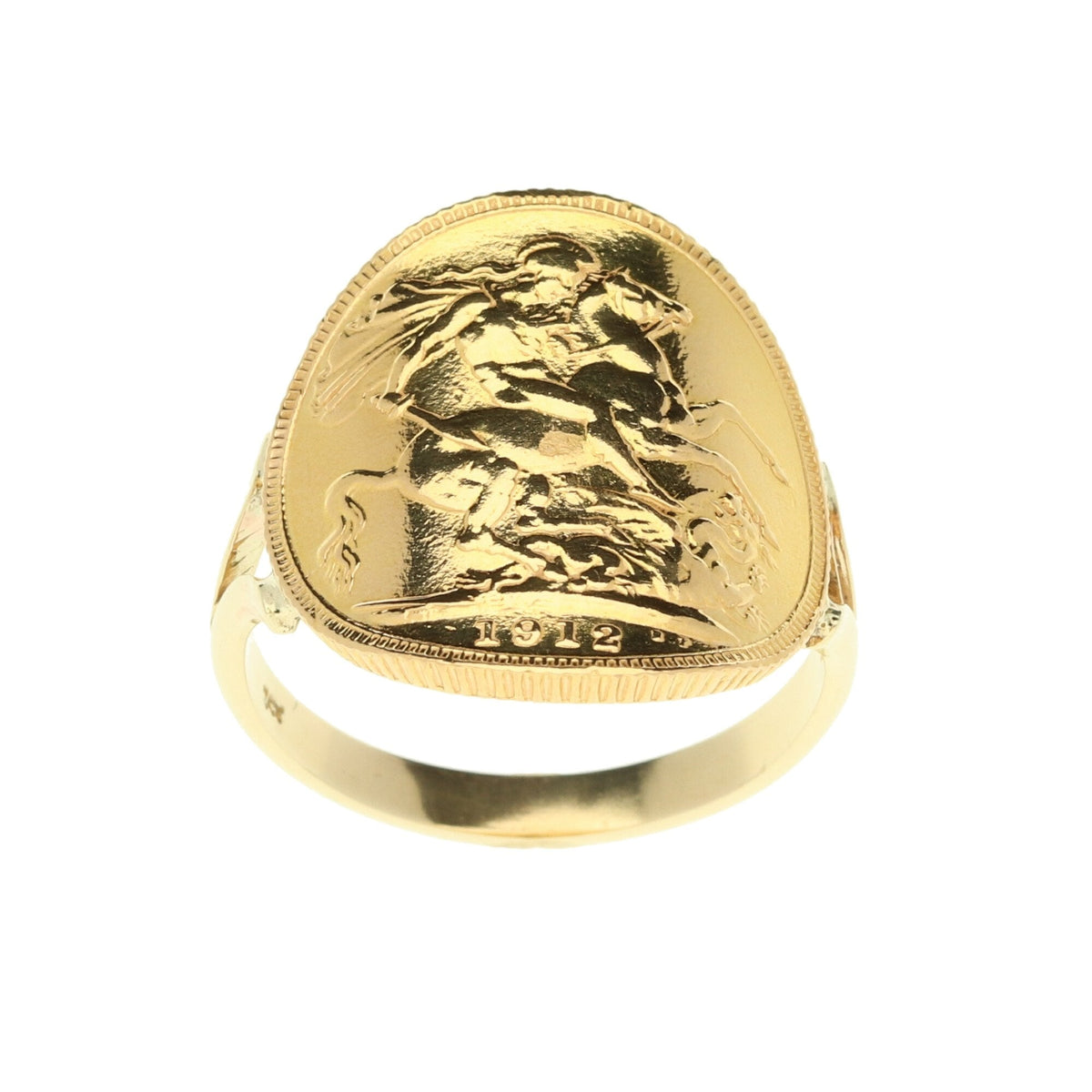 1912 Bent Over Full Sovereign Ring - 9.8g
