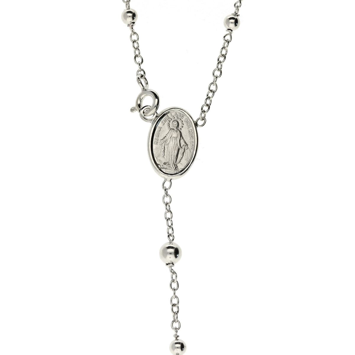 9ct White Gold Rosary Beads - 9.7g