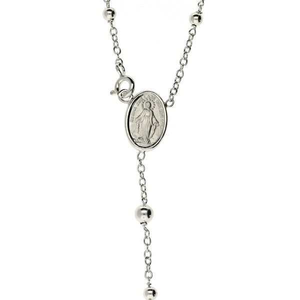 9ct White Gold Rosary Beads - 9.7g