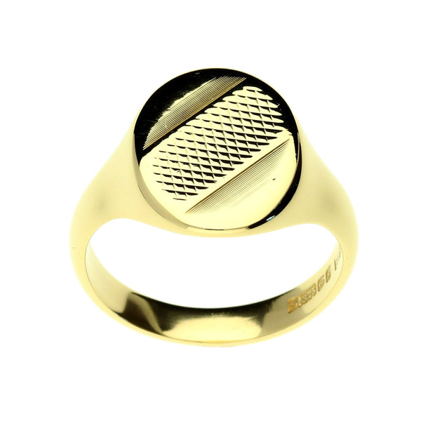 9ct Yellow Gold Oval Ring - 8.3g