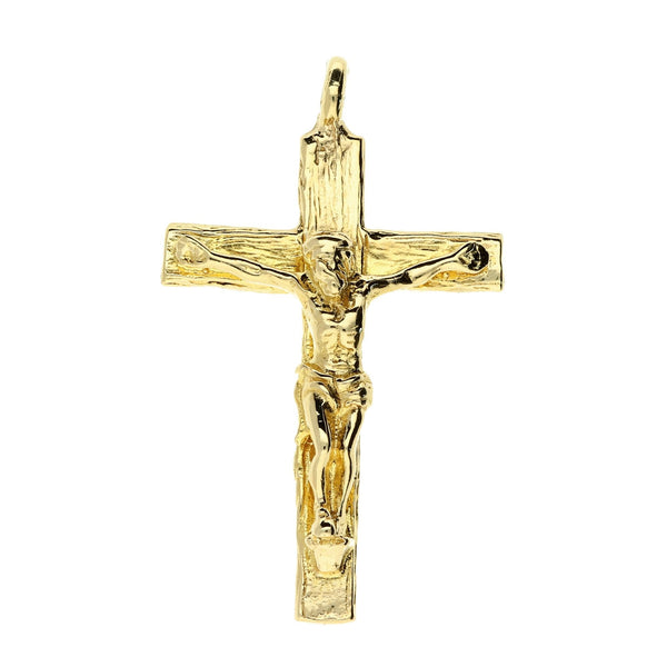 9ct Yellow Gold Solid Crucifix Pendant - 7.1g